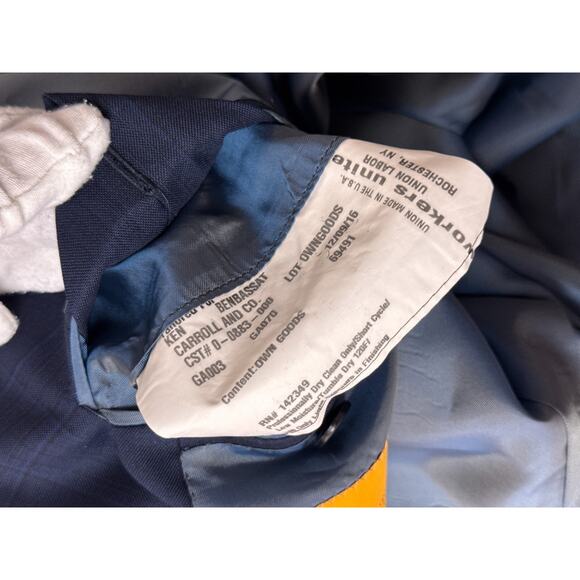 Hickey Freeman Blazer 48 R Mens Blue Plaid Wool Full Canvas Sport Coat Jacket - Picture 11 of 11